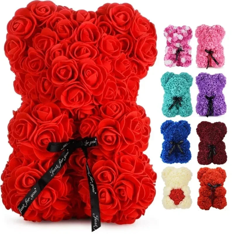 Ours en peluche de roses éternelles pour occasions romantiques