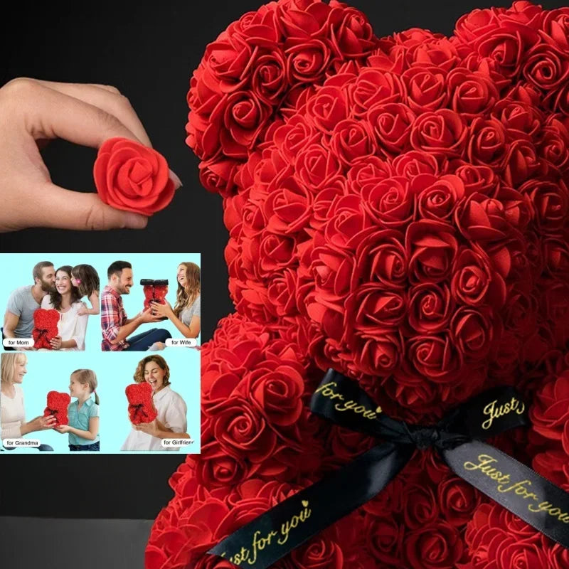 Ours en peluche de roses éternelles pour occasions romantiques