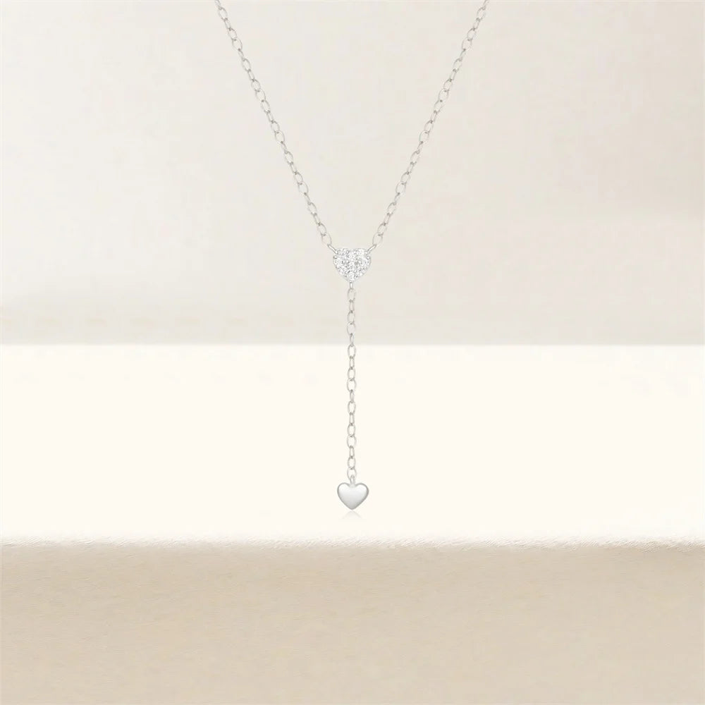 Collier Double cœur en plaqué Or 18 carats et en argent